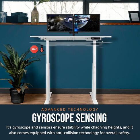 SuperHandy Standing Desk Adjustable Height (48'' x 30''), 3 Memory Presets - Large Electric Sit-Stand Adjustable Height up to 49'' - Rustic Wood in Kuwait