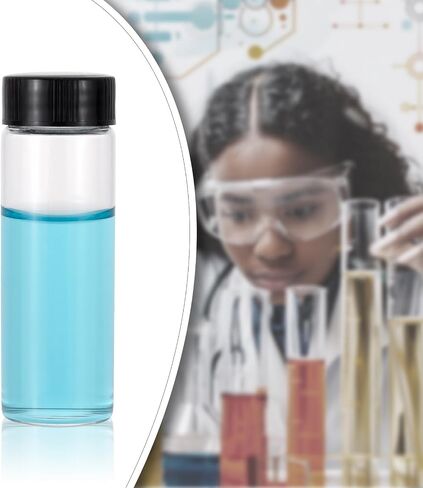 28Pcs 30ml(1oz) Small Glass Vials with White Lids Lab Sample Vials Empty Refillable Perfume Travel Mini Glass Bottles with Screw Caps for Essential Oils in Kuwait