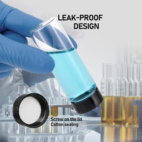 28Pcs 30ml(1oz) Small Glass Vials with White Lids Lab Sample Vials Empty Refillable Perfume Travel Mini Glass Bottles with Screw Caps for Essential Oils in Kuwait