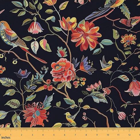 Feelyou Green Peacock tepholstery Accords for Chairs Fird Tropical Birds Fabric by the Yard Farmhouse Garden Decorative Voreproof Viropic More Tropical More in Saudi Arabia