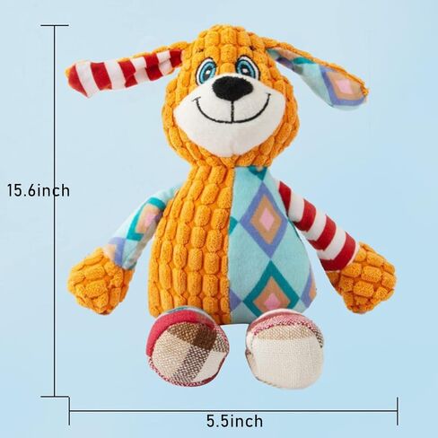 Dog Toy,Plush Dog Squeaky Toys with Crinkle Paper,Stuffed Dog Chew Toys for Small Middle Dogs(Dizzy Puppy) in Saudi Arabia
