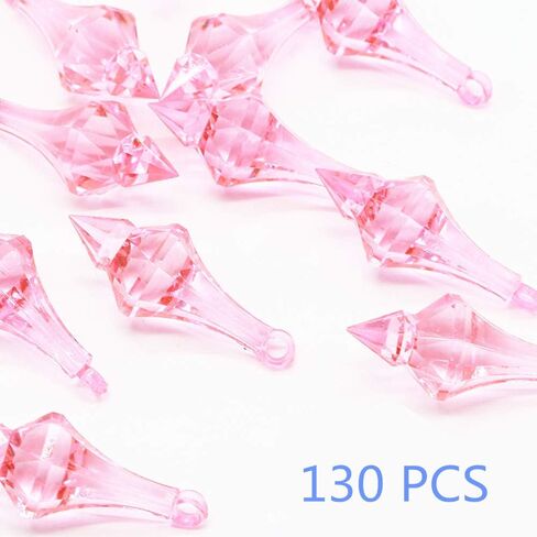 Liying Acrylic Chandelier Drops, 130 Pcs Acrylic Chandelier Pendant for Wedding Decorations, Bridal Shower Decorations, Table Centerpiece Decorations (Clear) in Kuwait