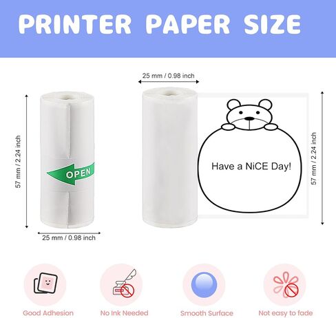 5 Rolls Instant Print Paper Thermal Print Paper No Ink Print Paper for Kids Instant Camera, for Most Kids Instant Camera in Kuwait