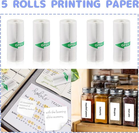 5 Rolls Instant Print Paper Thermal Print Paper No Ink Print Paper for Kids Instant Camera, for Most Kids Instant Camera in Kuwait