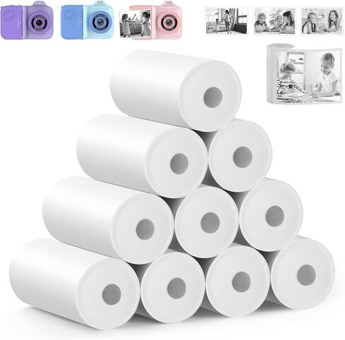 5 Rolls Instant Print Paper Thermal Print Paper No Ink Print Paper for Kids Instant Camera, for Most Kids Instant Camera in Kuwait