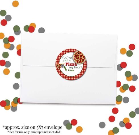 You Make My Heart Pop Fun Popcorn Themed Valentine Party Favor Sticker Labels for Kids, 40 2" Party Circle Stickers by AmandaCreation, Great for Classroom Valentines, Envelope Seals, Gifts, Treats in Saudi Arabia