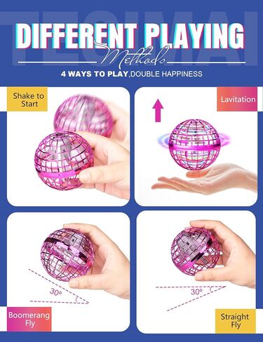Galaxy Ball, 2024 Upgraded Hand-Controlled Flying Orb Ball Toy for Kids, Boomerang Ball Fly Fidget Spinner, Cosmic Globe 360°Rotating Spinning Hover Ball Indoor Outdoor Flying Spinner Mini (Red) in Saudi Arabia