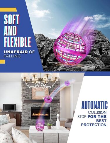 Galaxy Ball, 2024 Upgraded Hand-Controlled Flying Orb Ball Toy for Kids, Boomerang Ball Fly Fidget Spinner, Cosmic Globe 360°Rotating Spinning Hover Ball Indoor Outdoor Flying Spinner Mini (Red) in Saudi Arabia