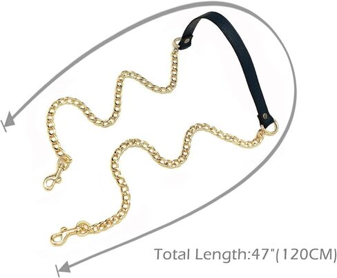 VanEnjoy 18MM Replacement Chain & Genuine Leather Shoulder Crossbody Straps for Handbags Purse Bags -Extended Version(Purplish Red) in Kuwait