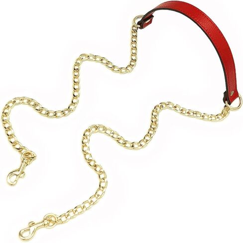 VanEnjoy 18MM Replacement Chain & Genuine Leather Shoulder Crossbody Straps for Handbags Purse Bags -Extended Version(Purplish Red) in Saudi Arabia