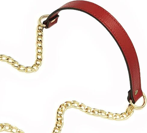 VanEnjoy 18MM Replacement Chain & Genuine Leather Shoulder Crossbody Straps for Handbags Purse Bags -Extended Version(Purplish Red) in Saudi Arabia