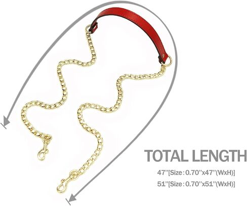 VanEnjoy 18MM Replacement Chain & Genuine Leather Shoulder Crossbody Straps for Handbags Purse Bags -Extended Version(Purplish Red) in Saudi Arabia