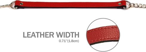 VanEnjoy 18MM Replacement Chain & Genuine Leather Shoulder Crossbody Straps for Handbags Purse Bags -Extended Version(Purplish Red) in Saudi Arabia