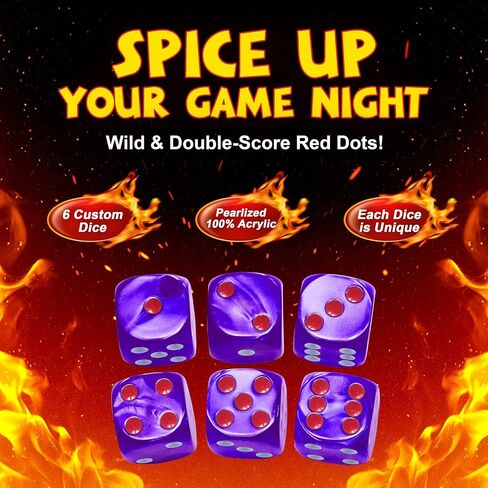 Double Dice Set – 2 Unique, Random Colors of Pearlized Dice for Adults and Families. Elevate Game Nights, Dice Games, and Tabletop Adventures with Style and Fun! in Saudi Arabia