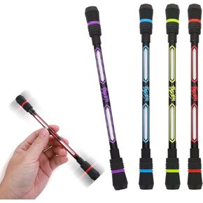 4 Pieces Spin Cool Pens, Rolling Finger Spin Game Pens with Weighted Ball Anti-Slip Stationery Set with Refills Black Ink for Students Entertainment Pressure Relief (0.5mm)