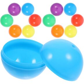 ciieeo 50pcs الحلي المملوءة بلاستيكية 45 مم كرات البيع كبسولات الكبسولات الدائرية الملونة الفارغة حاويات الكرة ملء كرة حلي
