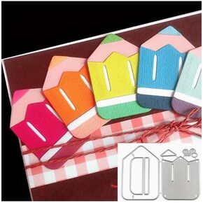 Suds & WH School School Stechery Cuts Metal Die ، Pen Pencil Cutcute Dies Diets Cut Stencils Diy Diy Discorative Massing Paper Scrapbooking Making ، Silver