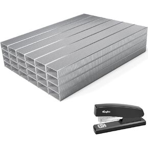 Stapler, Office Stapler with 5000 Staples,Standard Desktop Stapler and 5,000 Staples, 20 Sheet Capacity(26/6),1/4 inch Staples, Staples Standard,Jam Free,Black