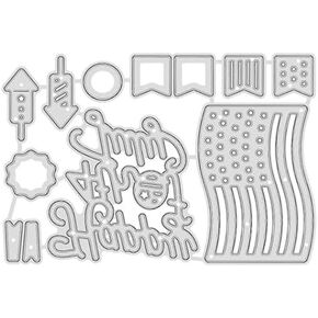 Independence Day Die Cut for Card Making, Festival 4th of July Metal Cutting Dies Congratulations Die Cuts Embossing Stencils Template for DIY Scrap-Booking Decor Wedding Birthday Blessing Card
