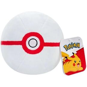 Pokemon 4" Pokeball Plush - Soft Stuffed Poke Ball Toy with Weighted Bottom (Premier Ball)