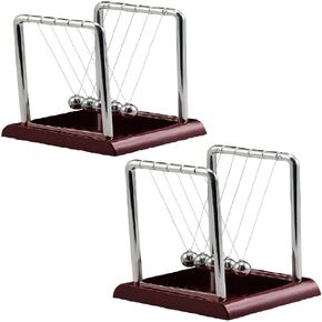 2pcs 13x11x13cm Development Develop Desk Gift Newtons Cradle Steel Balance Ball Physics Science Pendulum (2pcs 13.5x11.5x13.5cm)