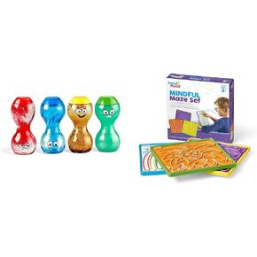 hand2mind Express Your Feelings Sensory Bottles + Mindful Maze Boards | Calming & Mindfulness Activity Sets for Kids
