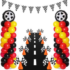 159 PCS RACE CAR CAR DRIVITIONS COMPRIONS تتضمن 129 من أشكال المرور البالون String ST 2