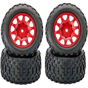 إطارات PowerHobby Scorpion XL/عجلات Viper Red (4) متوافقة مع: Traxxas X-Maxx 24mm Hex