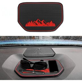 حصيرة غطاء لوحة القيادة من السيليكون من SENSHINE لملحقات Toyota Tundra 2014 2015 2016 2017 2018 2019 2020 2021 مادة لوحة القيادة الداخلية المضادة للغبار وبطانة ممتازة مخصصة (زخرفة سوداء)