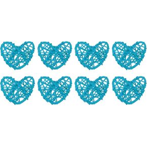 meccanixity 8pcs على شكل قلب راتان الكرة مزهرية حشو الطبيعية لارتان يوم عيد الحب الزفاف ديكور المنزل داكن الأزرق 2 في