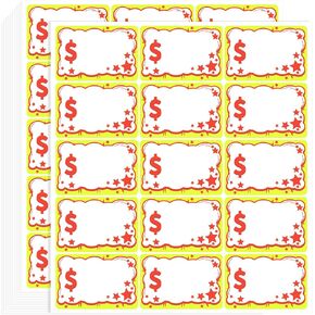 600pcs/40 ملصقات بيع المرآب ، ملصقات بيع 3x2 بوصة ساحة بيع الملصقات سعر الملصقات الأسعار لتجارة التجزئة في السوق (نمط النجوم)