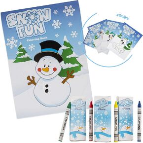Favonir Winter تحت عنوان حفلة تفضيل الحوافز 12 5x7 "كتب التلوين و 12 حزمة الطباشير.
