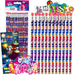 Screen Legends 12 Count My Little Pony Pencils for Classroom Set - Bundle with 12 Pencils for Girls Featuring My Little Pony Plus Temporary Tattoos, More | My Little Pony School Supplies