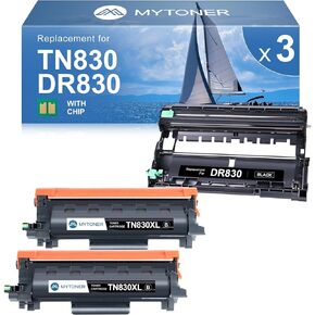 MYTONER Compatible Toner Cartridge and Drum Unit Replacement for Brother TN830XL TN830 XL/V/R TN-830 DR830 DR-830 Drum for DCP-L2640DW HL-L2460DW MFC-L2820DW XL HL-L2405W L2400D Printer 2 Toner 1 Drum