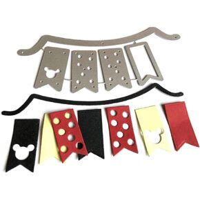 مقطورات مموت Mouse Head Banner Metal Die ، قطع يموت من أجل تصريح البطاقات ، يموت النقش من أجل Scrapbooking ، DIY ألبوم أوراق الورق الديكور