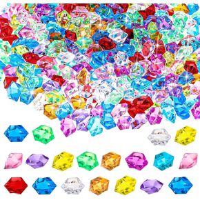 500pcs بالأحجار الكريمة البلاستيكية ، صخور ثلج مكلفة مزيفة ، ومكعبات ثلج مسحنة أكريليك ، والأحجار الكريمة البلاستيكية المزيفة المزيفة ، والأحجار الكريمة المجوهرات البلاستيكية المصغرة لحشو المزهرية ، وحرف فنون الزخرفة ، وانتثار المائدة