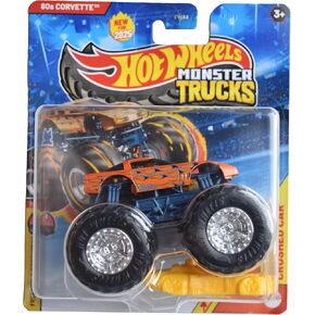 العجلات الساخنة Monster Trucks 80s Corvette ، حطام حرة 7/12 يشمل سيارة مكسور
