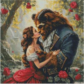Belle in Red Dress Counted Cross Stitch Kits ، 14ct ، Thread Cotton ، 180x180 Stitch 31x31cm ، Cotton Cross Cross Kit