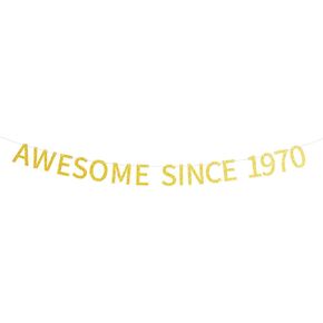 Awesome Since 1941 Banner Pre-strung Happy 83rd Birthday Banner Gold Glittery 83 Eighty Three Years Old Birthday Party Decorations for Men Women