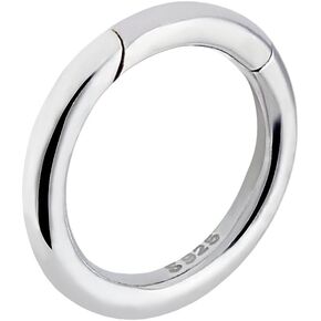 AHANDMAKER Sterling Silver Necklace Enhancer Clasp, Pearl Necklace Round Enhancer Shortener Jewelry Clasp Chain Shortener Clasp Spring Gate Rings for Bracelets Jewelry Making (15.5 mm / 0.6")