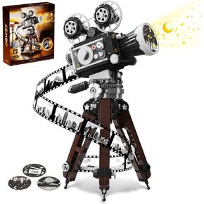 Ideas Retro Camera Building Set for Adults, Collectible Movie Camera Toy for Play and Display, Compatible with Lego, STEM Christmas Birthday Gift for Kids Girls Boys 8-14 (655 PCS)