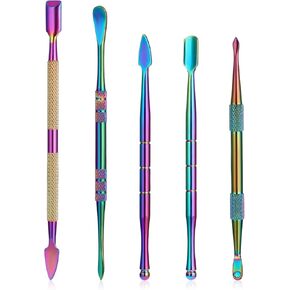 Nogeqi 5 PCS أدوات نحت أدوات نحت الفخار المزدوج أدوات نحت الصلب المقاوم للصدأ للتفاصيل الفوتوغرافية للتفاصيل (لون قوس قزح)