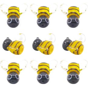 Sunnyclue 1 B0x 12pcs Bees Beads Lampwork Glass Beads Bet Bee Bumebee Bumblebee Animal Animal Cute 3D Hole Fleads Lough