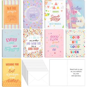 36 Sets Coworker Goodbye Cards Bulk with Envelopes Good Luck Greeting Cards Farewell Gift Postcards Colleague Going Away Gift for Office Colleague Retirement Leaving Supplies (Regular Style)
