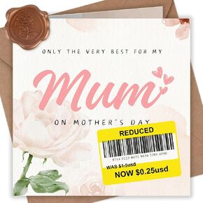 Funny Mothers Day Card - Flower Mother's Day Card for Mom from Kids Daughter Son - Cute Mothers Day Card for Mommy - 6 * 6 inches