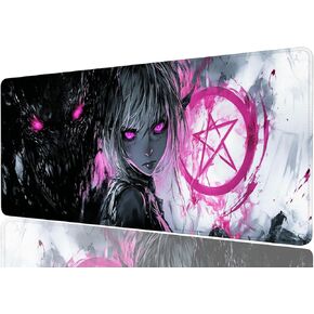 لطيف أنيمي Cat Gaming Mouse Pad Pink Kawaii Mouse Pad Large Mousepad Laptop لوحة المفاتيح حصيرة لوحة مكتب لوحة المفاتيح غير المنقولة للعبة دراسة Office 31.5 "x11.8"