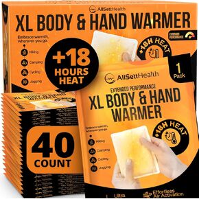 Natural XL Hand Warmers - 40 Pairs - Air Activated 18 Hours of Consistent Natural Heat Handwarmers -Disposable Quick & Easy Activation | Portable Odor-Free Warmth for Hands