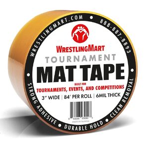 WrestlingMart 3" x 84' 6 Mil Tournament Wrestling Mat Tape – Single-Use Mat Tape Built for Matches & Tournaments, Lightweight, Affordable, Durable & Easy to Apply & Remove