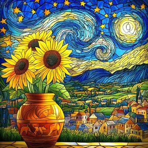 LATRRY Night Puzzle 1000 قطعة متقطعة ، ألغاز عباد الشمس للبالغين 1000 قطعة ، زجاجات بانوراما ملطخة ، ألغاز بانوراما صعبة للعائلة