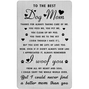 Dog Mom Gifts for Woman - Mother's Day Gift for Dogs to Mom - Laser Engraved Mother’s Day Card for Furbaby to Mommy